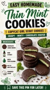 Homemade Thin Mint Cookies (Easy Copycat Girl Scout Recipe)